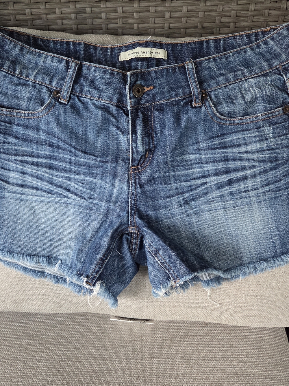 Forever 21 Distressed Blue Denim Cutoff Shorts